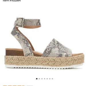 Snakeskin espadrille sandals